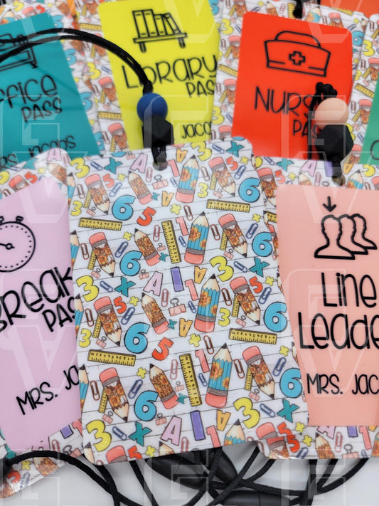 Teacher Hall Passes-With Beads