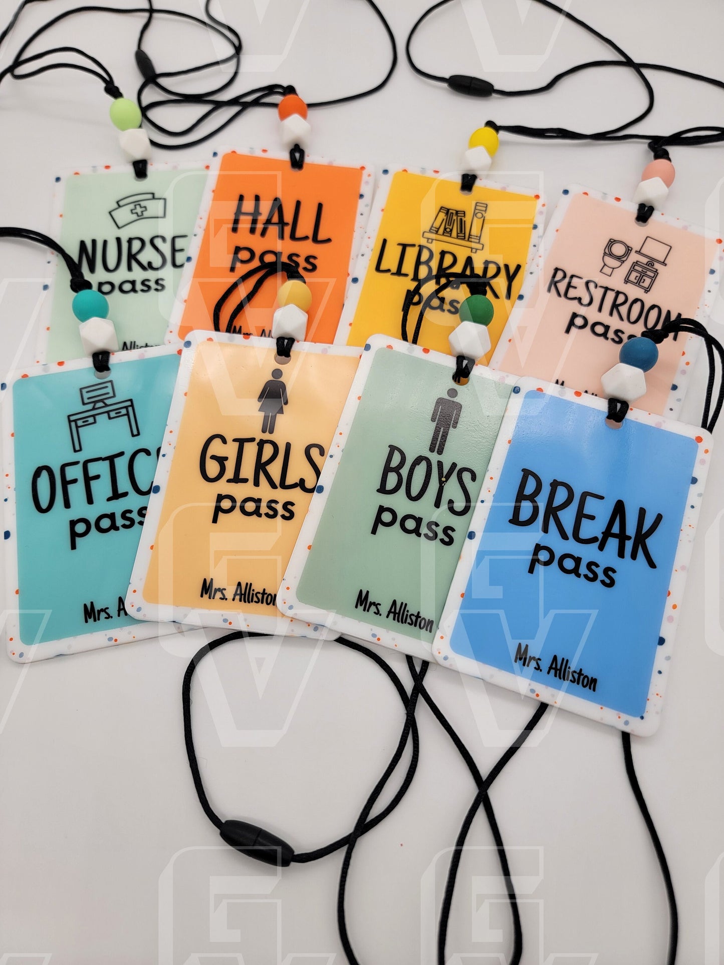 Teacher Hall Passes-With Beads