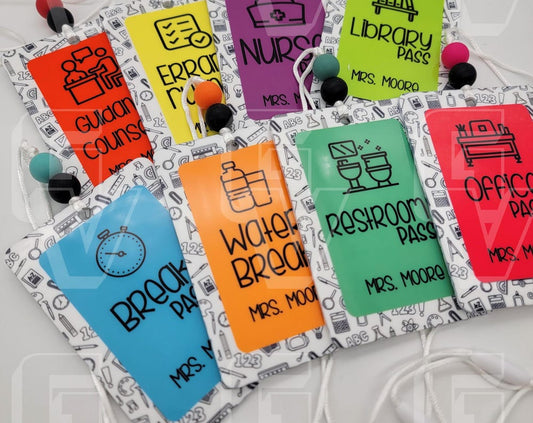 Teacher Hall Passes-With Beads